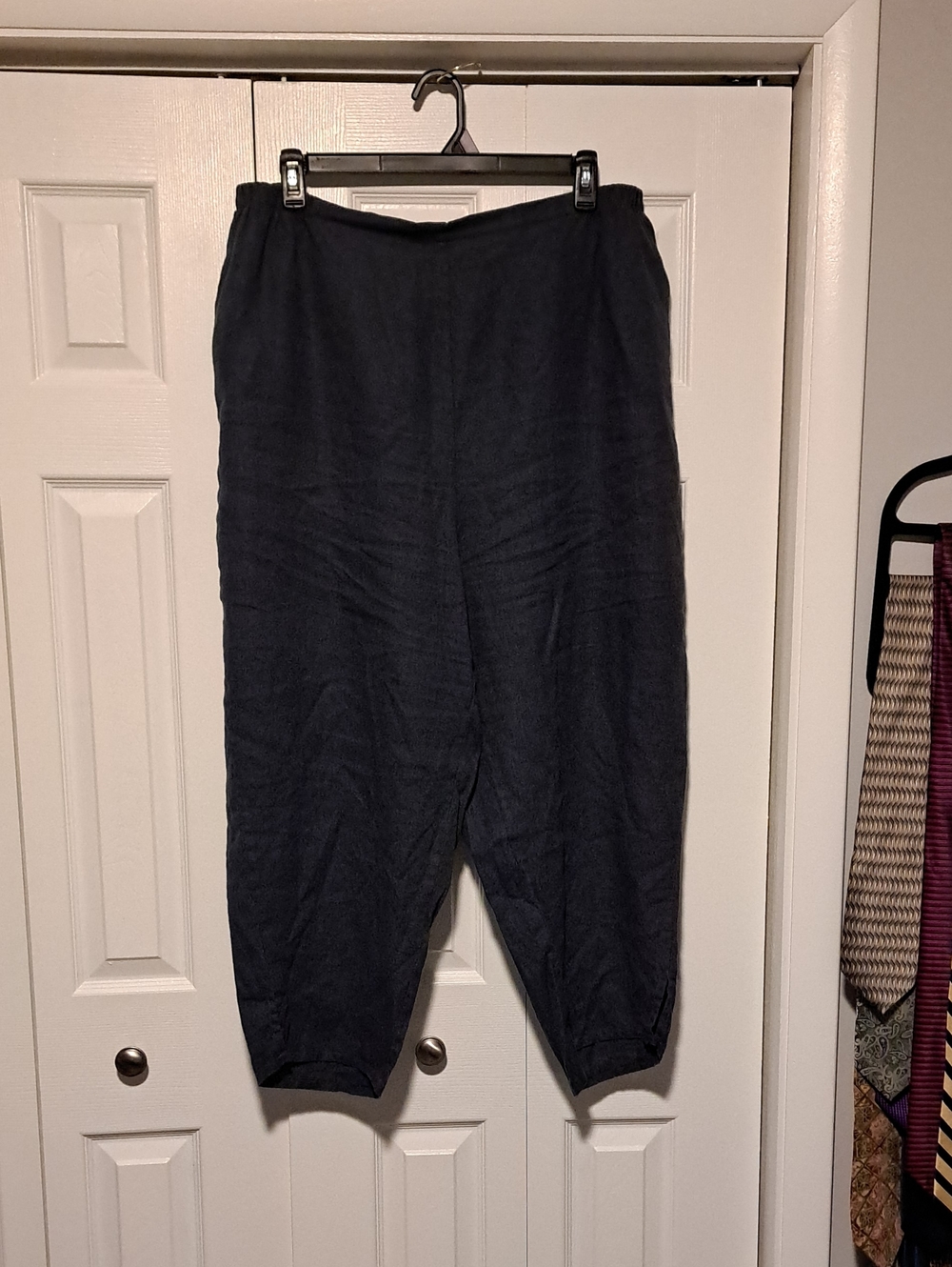 Flax 2G Dark Navy Elastic-Waist Pants